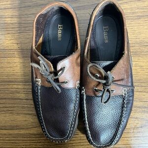 Vintace Bass & CO Walls 1347-200 Sz 10 mens Black & Brown leather boat Shoes